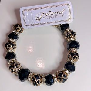 PRINCESS STRETCH BLACK BRACELET